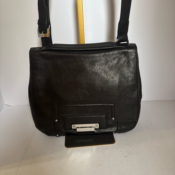 Kooba black smooth leather flap top handle crossbody bag w/dust bag - Picture 2 of 12